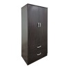 Ντουλάπα δίφυλλη με 2 συρτάρια Alvia pakoworld wenge 80x51.5x180εκ