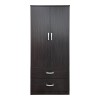 Ντουλάπα δίφυλλη με 2 συρτάρια Alvia pakoworld wenge 80x51.5x180εκ