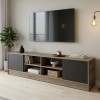 Έπιπλο τηλεόρασης Tivia pakoworld sonoma-ανθρακί 180x35x41.5εκ