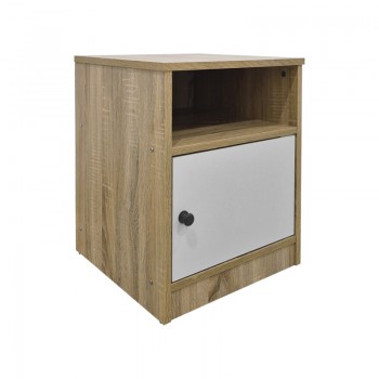 Κομοδίνο Lenea pakoworld sonoma-λευκό 40x40x50εκ