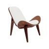 Πολυθρόνα Vilma pakoworld PU μπεζ- plywood καρυδί 90x76.5x74.5εκ