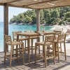 Τραπεζαρία Bravo pakoworld σετ 7 τμχ μασίφ ξύλο ακακίας 130x70x90εκ