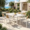 Τραπεζαρία Kliton - Savor σετ 7τεμ pakoworld αλουμίνιο σε λευκή απόχρωση 150x80x74εκ