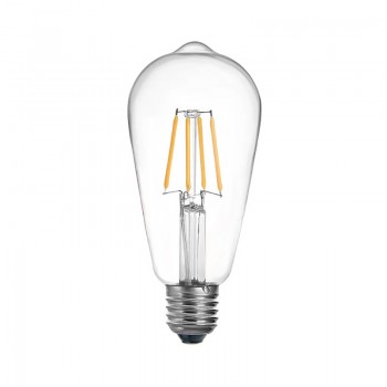 Λαμπτήρας LED ST64 Bulb pakoworld 4W 3000K E27 2700K clear