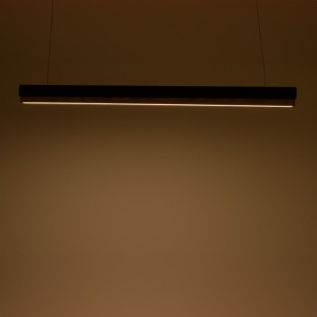Φωτιστικό οροφής Rafmole pakoworld led μαύρο μέταλλο-ξύλο 120x7.5εκ