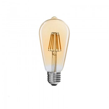 Λαμπτήρας LED ST64 Bulb pakoworld 4W 3000K E27 2700K amber
