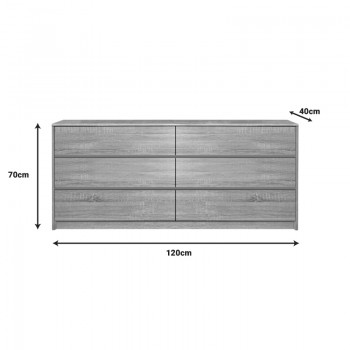 Συρταριέρα Kuanger pakoworld mdf σε φυσική απόχρωση 120x40x70εκ