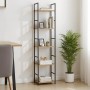 Βιβλιοθήκη Azuel pakoworld φυσικό-μαύρο μέταλλο 29x23.5x144εκ