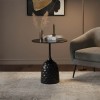 Βοηθητικό τραπέζι Kousien Inart μαύρο sintered stone Φ50x60εκ
