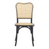 Καρέκλα στοιβαζόμενη Zozele pakoworld φυσικό rattan pe-μαύρο toon wood 45x51x88εκ