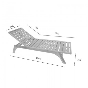 Ξαπλώστρα Melop pakoworld teak ξύλο σε φυσική απόχρωση 200x70x35εκ