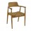 Πολυθρόνα Denverone pakoworld φυσικό teak ξύλο και ψάθα 57x54x79εκ