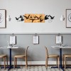 Διακοσμητικό τοίχου Excore pakoworld ξύλο πεύκου σε φυσική απόχρωση με μαύρο μέταλλο 111x3x25εκ