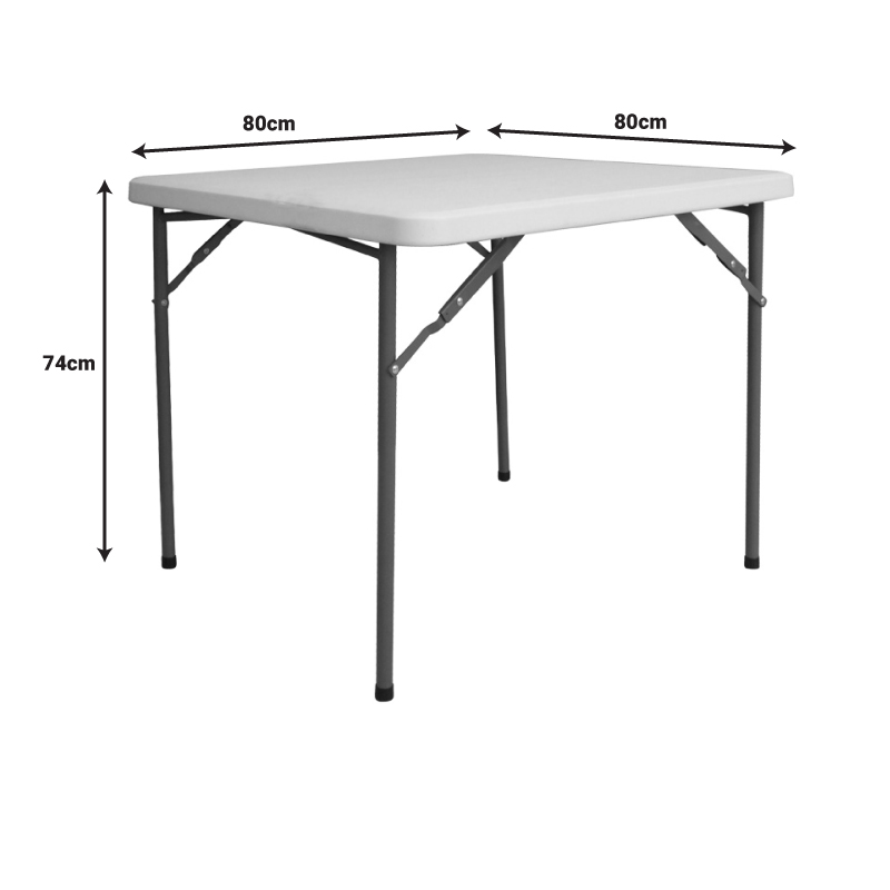 Τραπέζι catering Comfort pakoworld πτυσσόμενο σε λευκή απόχρωση 80x80x74εκ