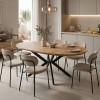 Τραπέζι επεκτεινόμενο Edina pakoworld mdf σε sonoma απόχρωση με μαύρα μεταλλικά πόδια 130-170x130x75εκ