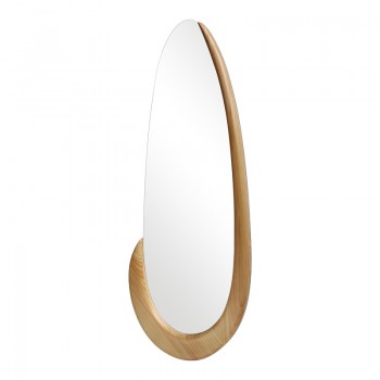 Καθρέπτης οβάλ Marly pakoworld mdf σε φυσική απόχρωση 50.5x4x127εκ