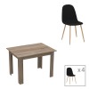 Τραπεζαρία Manka-Bella pakoworld σετ 5τεμ σε sonoma truffle απόχρωση 110x80x70εκ