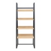 Βιβλιοθήκη Ryder pakoworld σε oak-μαύρη απόχρωση 75x36x185εκ