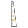 Βιβλιοθήκη Ryder pakoworld σε oak-μαύρη απόχρωση 75x36x185εκ