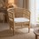 Πολυθρόνα Necorian paakoworld teak ξύλο με pe rattan σε φυσική απόχρωση και λευκό μαξιλάρι 80x70x87εκ