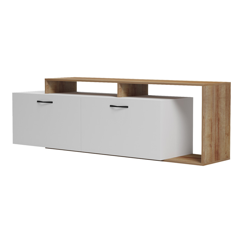 Έπιπλο τηλεόρασης Tobler pakoworld σε oak- λευκή απόχρωση 170x40x53εκ