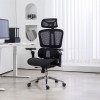 Καρέκλα γραφείου διευθυντή Jeffer pakoworld mesh σε μαύρη απόχρωση 67x62x115-125εκ