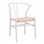 Καρέκλα Wishbone pakoworld rubberwood-σχοινί σε λευκή απόχρωση 53.5x57x74εκ