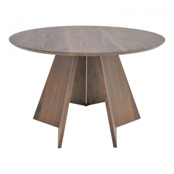 Τραπέζι Bibble pakoworld mdf σε καρυδί απόχρωση Φ120x76εκ