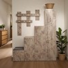 Έπιπλο εισόδου Nenich pakoworld σε γκρι oak απόχρωση 150x37x180εκ
