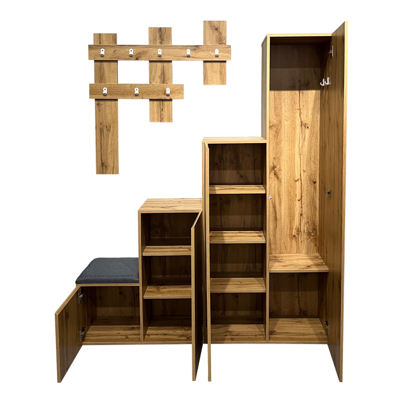 Έπιπλο εισόδου Nenich pakoworld σε oak απόχρωση 150x37x180εκ