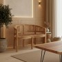 Καναπές διθέσιος Coren pakoworld φυσικό teak ξύλο 130x61x87εκ