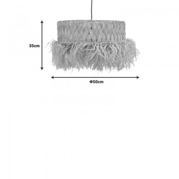 Φωτιστικό οροφής Annhele Inart sisal σε φυσικό χρώμα Φ50x35εκ