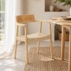 Πολυθρόνα Jojene pakoworld rubberwood και σχοινί σε φυσική απόχρωση 58x54x79εκ