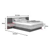 Κρεβάτι διπλό Kantri pakoworld σε sonoma - γκρι απόχρωση 160x200εκ
