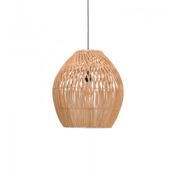 Φωτιστικό οροφής Irden Inart rattan σε φυσική απόχρωση Φ50x40εκ