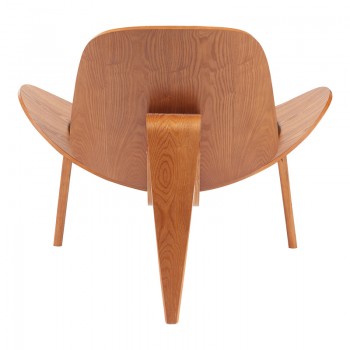 Πολυθρόνα Vilma pakoworld PU μαύρο- plywood καρυδί 90x76.5x74.5εκ