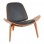 Πολυθρόνα Vilma pakoworld PU μαύρο- plywood καρυδί 90x76.5x74.5εκ