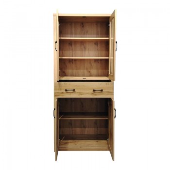Βιτρίνα-ντουλάπα Nisso pakoworld σε oak απόχρωση 80x40x183.5εκ