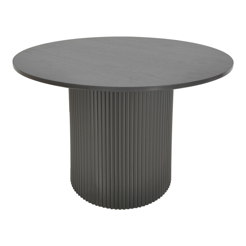 Τραπέζι Karulo pakoworld mdf σε μαύρη απόχρωση Φ120x76εκ
