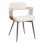 Πολυθρόνα Cameo pakoworld μέταλλο μπρονζέ-white-wash ξύλο-μπέζ ύφασμα 53x49.5x75.5εκ