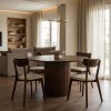 Τραπέζι Karulo pakoworld mdf σε καρυδί απόχρωση Φ120x76εκ