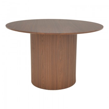 Τραπέζι Karulo pakoworld mdf σε καρυδί απόχρωση Φ120x76εκ