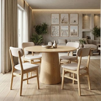 Tραπέζι Donda pakoworld mdf sonoma Φ100x76εκ