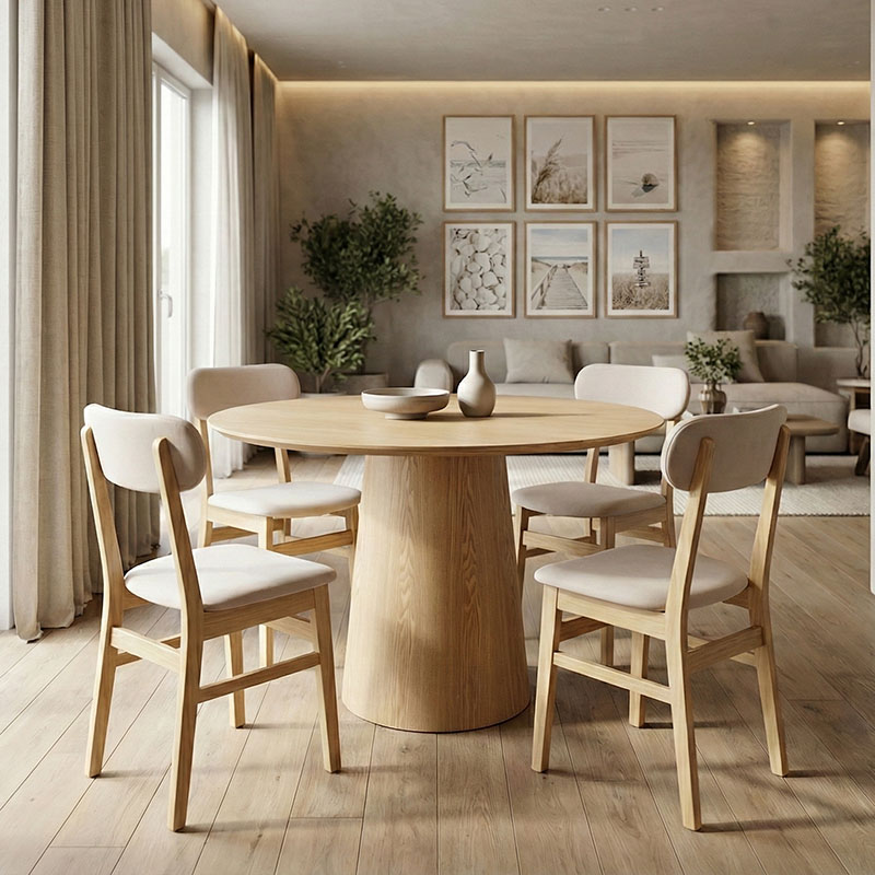 Tραπέζι Donda pakoworld mdf sonoma Φ100x76εκ