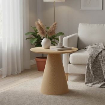 Βοηθητικό τραπέζι Donda pakoworld mdf-μέταλλο sonoma Φ45x46εκ