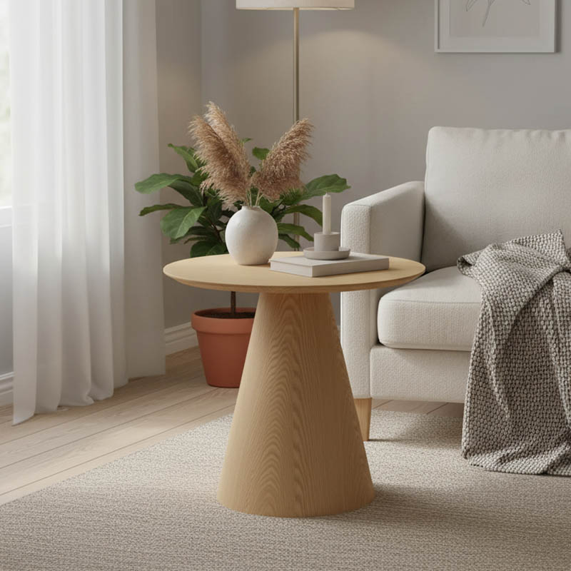 Βοηθητικό τραπέζι Donda pakoworld mdf-μέταλλο sonoma Φ45x46εκ