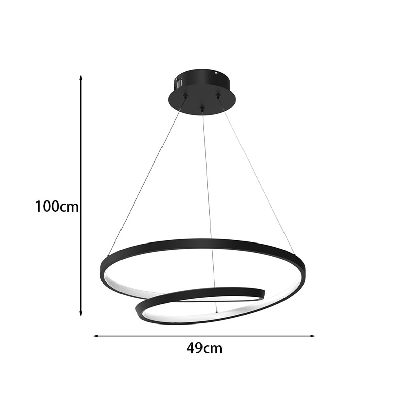 Φωτιστικό οροφής Rexon pakoworld led μέταλλο μαύρο Φ49x12εκ