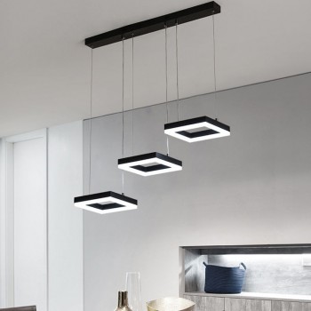 Φωτιστικό οροφής τρίφωτο Benor pakoworld led μέταλλο μαύρο 70x20x15εκ