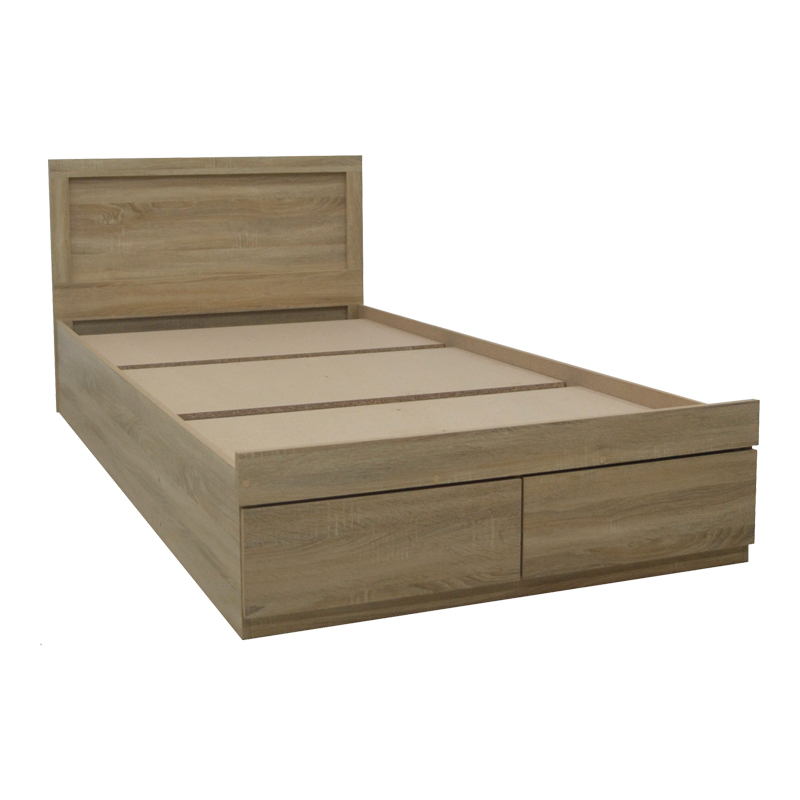 Κρεβάτι Olympus pakoworld με συρτάρι σε sonoma απόχρωση 120x200εκ