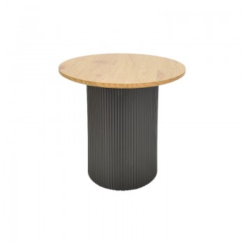 Tραπέζια σαλονιού Dovel pakoworld mdf σετ 2τεμ. sonoma-μαύρο μεταλλο